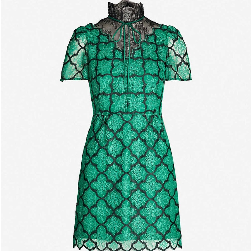 ISO Sandro Ritta green lace dress S 4